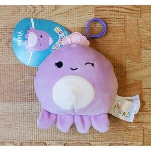 Squishmallows Violet the Octopus 5" Clip Purple